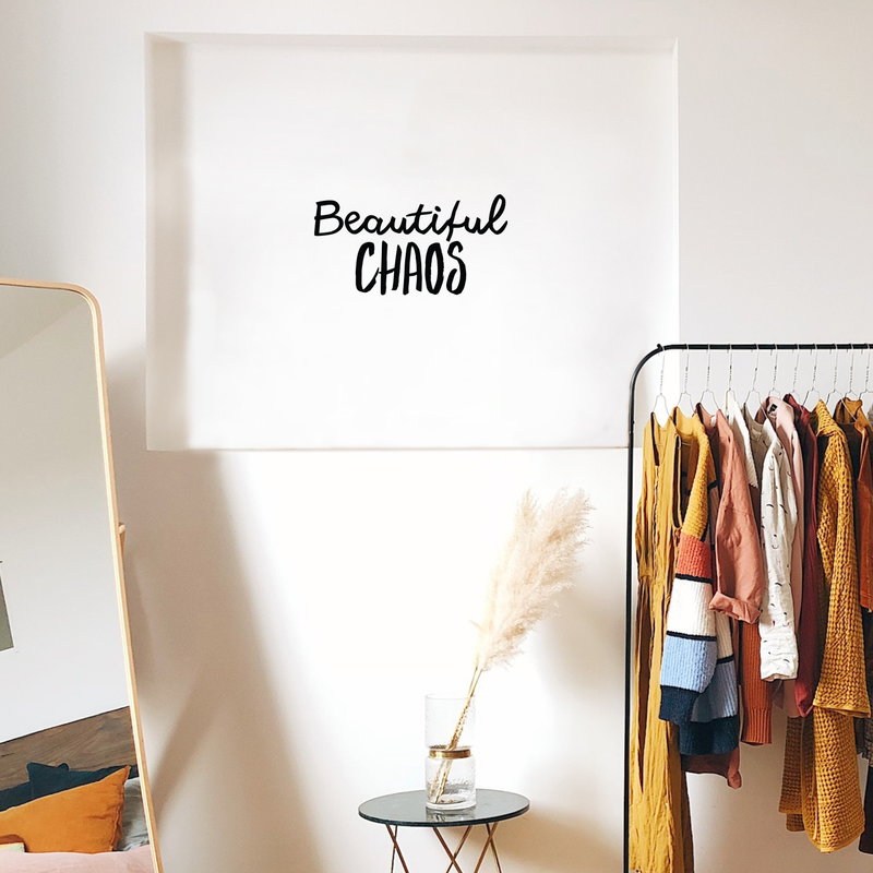 Vinyl Wall Art Decal - Beautiful Chaos - 11. Modern Funny Inspirational Quote For Home Teens Bedroom Bathroom Closet Living Room Office Decoration Sticker   4