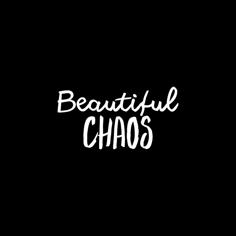 Vinyl Wall Art Decal - Beautiful Chaos - 11.5" x 22" - Modern Funny Inspirational Quote For Home Teens Bedroom Bathroom Closet Living Room Office Decoration Sticker White 11.5" x 22" 4