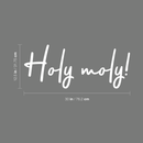 Vinyl Wall Art Decal - Holy Moly - 12.5" x 30" - Modern Funny Surprise Slang Words Quote For Home Teens Room Living Room Bedroom Kitchen Closet Decoration Sticker White 12.5" x 30" 2