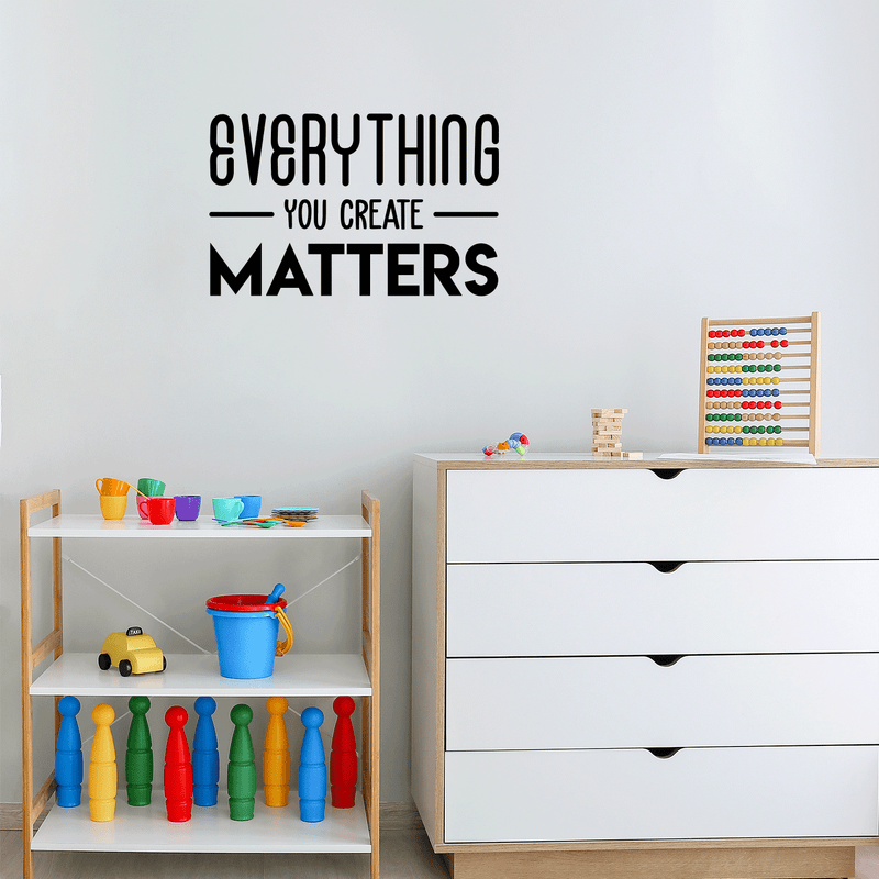 Vinyl Wall Art Decal - Everything You Create Matters - Modern Inspirational Quote For Home Bedroom Kids Room Office Workplace School Classroom Decoration Sticker   3