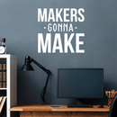 Vinyl Wall Art Decal - Makers Gonna Make - 22" x 23" - Modern Motivational Quote For Home Apartment Bedroom Boardroom Office Workplace Decoration Sticker White 22" x 23" 2