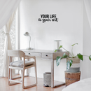 Vinyl Wall Art Decal - Your Life Is Your Art - 9" x 22" - Trendy Inspirational Artists Quote For Home Apartment Bedroom Living Room Closet Decoration Sticker Black 9" x 22" 3