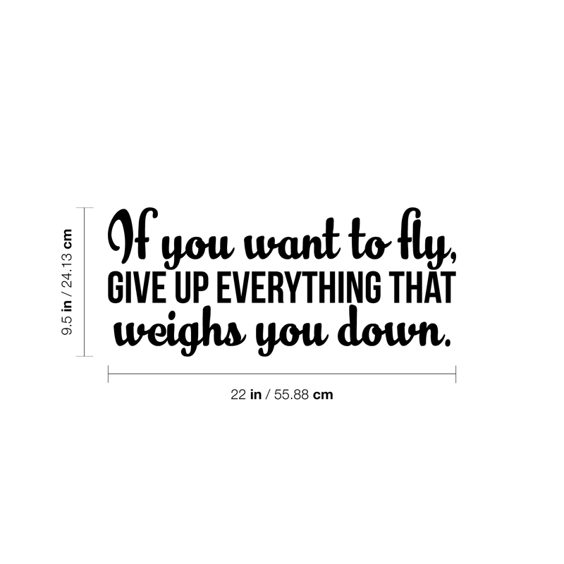 Vinyl Wall Art Decal - If You Want To Fly Give Up Everything That Weighs You Down - Inspirational Buddha Life Quote For Home Bedroom Living Room Office Classroom School Decor Sticker   2