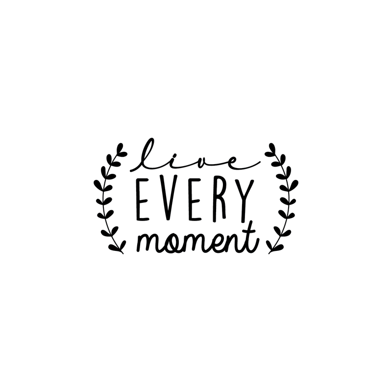 Vinyl Wall Art Decal - Live Every Moment - 12.5" x 22" - Inspirational Love Every Day Sticker Quote For Home Bedroom Living Room Kids Room Coffee Shop Work Office Decor Black 12.5" x 22"