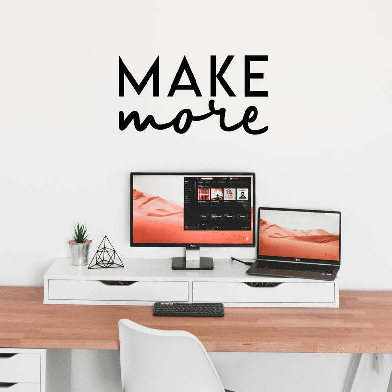 Vinyl Wall Art Decal - Make More - Modern Motivational Sticker Quote For Home Bedroom Living Room Kitchen Apartment Workplace Office Business Decor