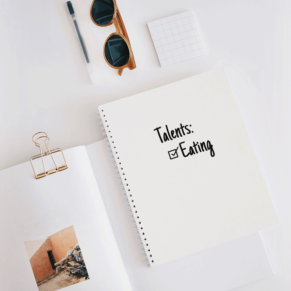 Vinyl Wall Art Decal - Talents: Eating - 3.- Trendy Sarcastic Humorous Quote Checklist Sticker For Notebook Diary Tablet Laptop Cover School Book Decoration