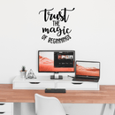 Vinyl Wall Art Decal - Trust The Magic Of Beginnings - 22" x 22" - Modern Inspirational Magical Sticker Quote For Home Bedroom Living Room Kids Room Work Office School Decor Black 22" x 22" 2