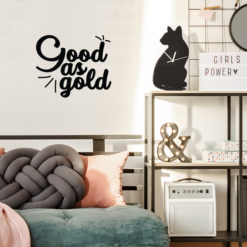 Vinyl Wall Art Decal - Good as Gold - 17" x 20.5" - Trendy Inspirational Funny Quote Sticker For Home Bedroom Living Room Apartment Work Office Decoration Black 17" x 20.5"