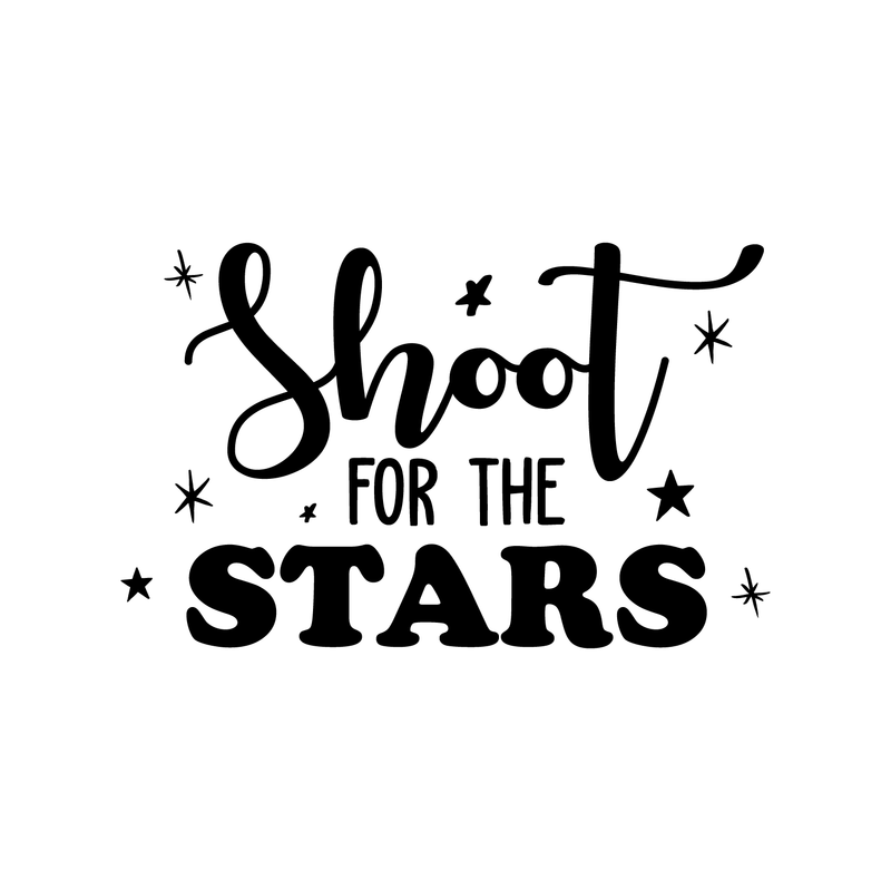 Vinyl Wall Art Decal - Shoot For The Stars - Modern Inspirational Quote Sticker For Home Bedroom Kids Room Playroom School Kindergarten Work Office Decor   2