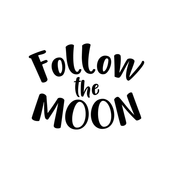 Vinyl Wall Art Decal - Follow The Moon - 16. Trendy Inspirational Sticker Quote For Home Bedroom Living Room Kids Room Nursery School Office Decor