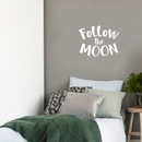 Vinyl Wall Art Decal - Follow The Moon - 16.5" x 22" - Trendy Inspirational Sticker Quote For Home Bedroom Living Room Kids Room Nursery School Office Decor White 16.5" x 22" 2