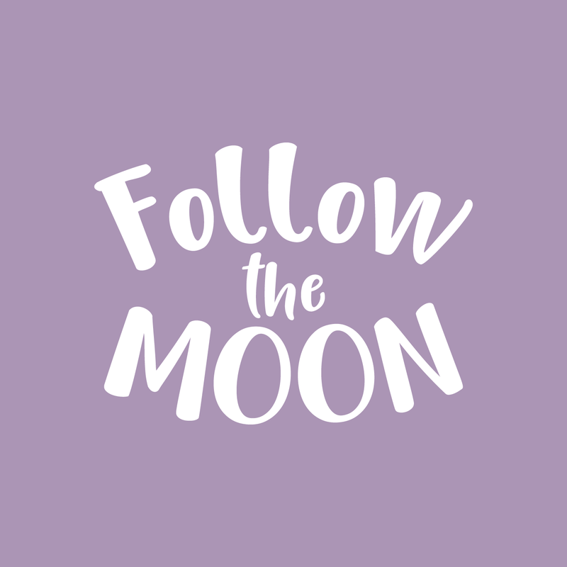 Vinyl Wall Art Decal - Follow The Moon - 16.5" x 22" - Trendy Inspirational Sticker Quote For Home Bedroom Living Room Kids Room Nursery School Office Decor White 16.5" x 22" 5