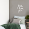 Vinyl Wall Art Decal - Bed I Love You - 21" x 17" - Modern Humorous Cute Quote Funny Sticker For Home Apartment Bedroom Kids Room Baby Crib Nursery Decoration White 21" x 17"