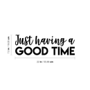 Vinyl Wall Art Decal - Just Having A Good Time - 7. Modern Motivational Quote Sticker For Home Office Workplace Bedroom Kids Room Playroom Nursery   4