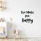 Vinyl Wall Art Decal - You Make Me Happy - Modern Inspirational Cute Happiness Quote Sticker For Couple Home Office Kids Room Bedroom Living Room Decor   5