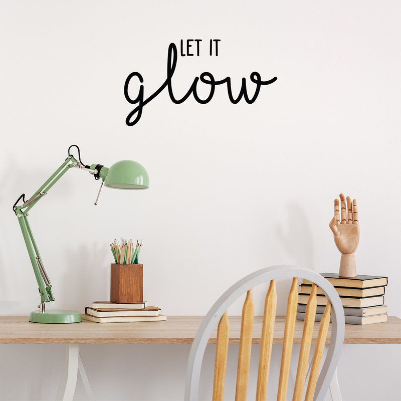 Vinyl Wall Art Decal - Let It Glow - 12. Modern Inspirational Positive Minimal Quote Sticker For Home Bedroom Living Room Classroom Work Office Decor   3