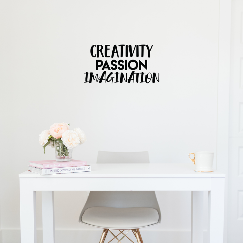 Vinyl Wall Art Decal - Creativity Passion Imagination - 11. Trendy Inspirational Optimism Quote Sticker For Home Bedroom Kids Room School Classroom Work Office Decor   5