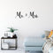 Vinyl Wall Art Decal - Mr & Mrs - Modern Cute Inspirational Couples & Family Love Quote Sticker For Home Bedroom Closet Mirror Glass Living Room Wedding Ceremony Entrance Decor