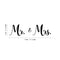 Vinyl Wall Art Decal - Mr & Mrs - Modern Cute Inspirational Couples & Family Love Quote Sticker For Home Bedroom Closet Mirror Glass Living Room Wedding Ceremony Entrance Decor   3