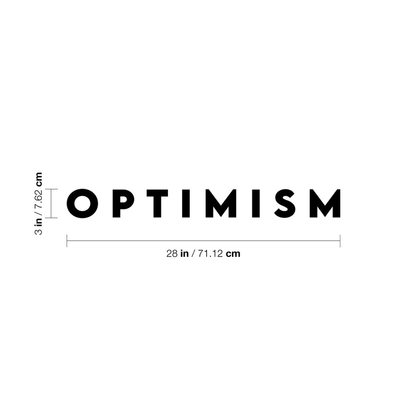 Vinyl Wall Art Decal - Optimism - Trendy Minimal Inspirational Positive Quote Sticker For Home Bedroom Kids Room Living Room Home Office Classroom Decor   3