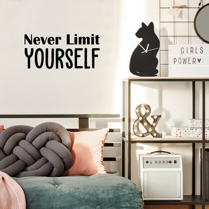 Vinyl Wall Art Decal - Never Limit Yourself - 11. Trendy Motivational Self-Esteem Quote Sticker For Home School Classroom Bedroom Living Room Office Decor   5