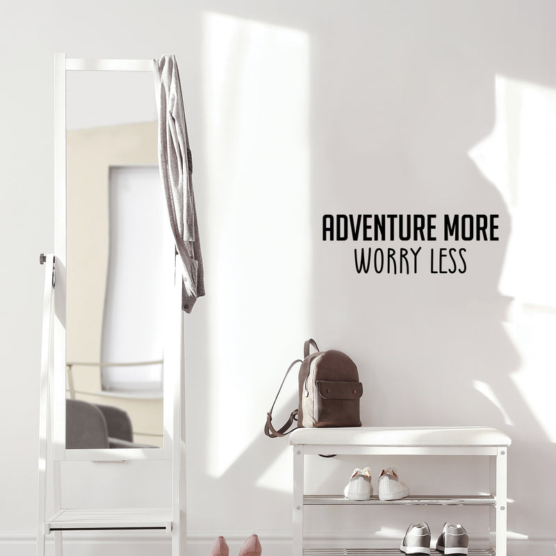 Vinyl Wall Art Decal - Adventure More - 6. Trendy Motivational Quote Sticker For Home Bedroom Entryway Kids Room Playroom School Classroom Work Office Decor   4