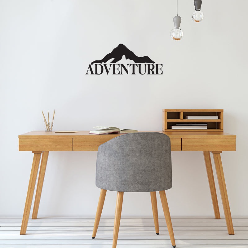 Vinyl Wall Art Decal - Adventure - Modern Inspirational Positive Good Vibes Quote Sticker For Home Living Room Kids Bedroom Playroom Classroom School Office Decor